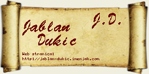 Jablan Dukić vizit kartica